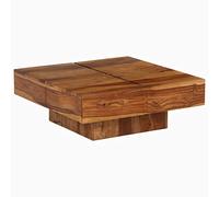 vidaXL Sheesham Mesa Centro Madera Maciza 80x80x30 cm Mesilla Mueble Auxiliar