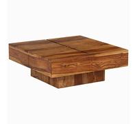 vidaXL Sheesham Mesa Centro Madera Maciza 80x80x30 cm Mesilla Mueble Auxiliar