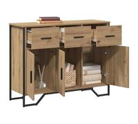 vidaXL Sideboard Artisan Oak Buffet de Almacenamiento Moderno con 3 cajones y 2 Puertas, Ideal para Comedor o Sala de Estar, solución Duradera de Madera, Muebles contemporáneos para la organización d