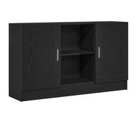 vidaXL Sideboard Minimalista de Roble Negro | Madera Elaborada 120 cm Puertas Corredizas Solución de Buffet Consola Elegante para Interior Unidad Muebles Decoración Sala Comedor Soluciones para el Ho