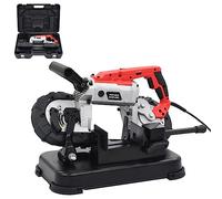 vidaXL Sierra de Cinta con Base y Maletín Portátil Acero Accesorio Herramienta Compacta Versátil Práctica Potente Fácil de Usar Manejar Bricolaje