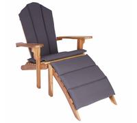 vidaXL Silla Adirondack de jardín con reposapiés Natural