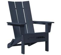vidaXL Silla Adirondack Plegable Azul Marino 74.5x80.5x90 cm HDPE
