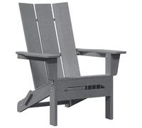 vidaXL Silla Adirondack Plegable Gris Claro 74.5x80.5x90 cm HDPE
