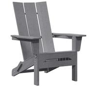 vidaXL Silla Adirondack Plegable Gris Claro 74.5x80.5x90 cm HDPE