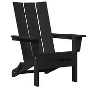 vidaXL Silla Adirondack Plegable Negra 74.5x80.5x90 cm HDPE