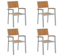 vidaXL Silla Apilable 4 pcs Marrón 56 x 57 x 87 cm