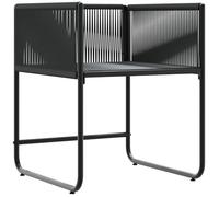 vidaXL Silla con cojín 4 pcs Negro y Antracita Ratán sintético