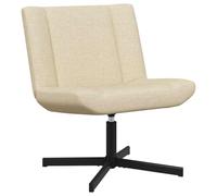 vidaXL Silla de Acento Crema Tapicería de Poliéster, Base de Metal Medio