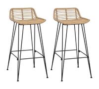 vidaXL Silla de Bar 44 x 46 x 91 cm Hierro Redondo de 10 mm, Silla Moderna para el Comedor, Taburete, mobiliario de ratán, diseño Tejido, Elegante para casa