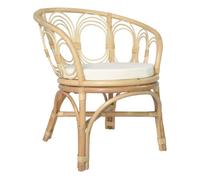 Vidaxl silla de comedor con cojín ratán natural gris y lino