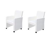 Sillas De Comedor 2 Unidades Cuero Sintético Blanco Vidaxl