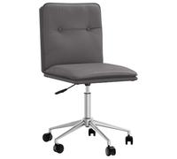 vidaXL Silla de Comedor de Cuero sintético Gris, Silla, Silla de Sala de Estar, Silla Decorativa, Silla de Cocina, Asiento de Comedor, Silla Auxiliar