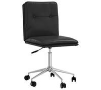 vidaXL Silla de Comedor de Cuero sintético Negra, Silla, Silla de Sala de Estar, Silla Decorativa, Silla de Cocina, Asiento de Comedor, Silla Auxiliar