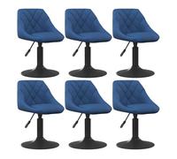 Vidaxl silla de comedor giratoria 6 uds terciopelo azul