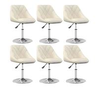 Vidaxl silla de comedor giratoria 6 uds terciopelo crema