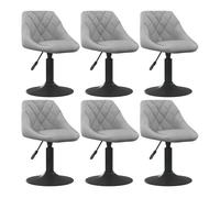 Vidaxl silla de comedor giratoria 6 uds terciopelo gris claro