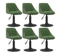 Vidaxl silla de comedor giratoria 6 uds terciopelo verde oscuro