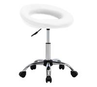 Vidaxl silla de comedor giratoria cuero sintético blanco