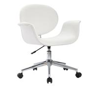 Vidaxl silla de comedor giratoria cuero sintético blanco