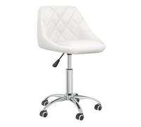 Vidaxl silla de comedor giratoria cuero sintético blanco