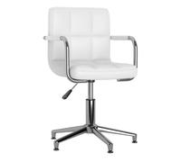 Vidaxl silla de comedor giratoria cuero sintético blanco