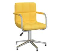 Vidaxl silla de comedor giratoria de tela amarilla mostaza