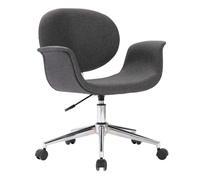 Vidaxl silla de comedor giratoria de tela gris