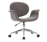Vidaxl silla de comedor giratoria de tela gris