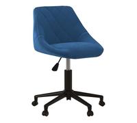 Vidaxl silla de comedor giratoria de terciopelo azul