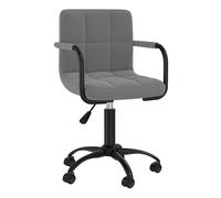 Vidaxl silla de comedor giratoria de terciopelo gris oscuro