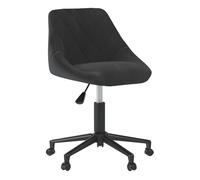 Vidaxl silla de comedor giratoria de terciopelo negro