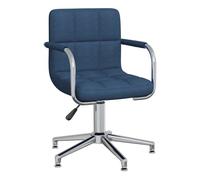 Vidaxl silla de comedor giratoria tela azul
