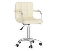Vidaxl silla de comedor giratoria tela color crema