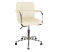 Vidaxl silla de comedor giratoria tela color crema