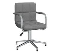 Vidaxl silla de comedor giratoria tela gris claro