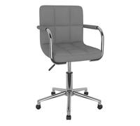 Vidaxl silla de comedor giratoria tela gris claro