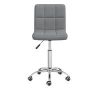 Vidaxl silla de comedor giratoria tela gris claro