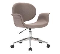 Vidaxl silla de comedor giratoria tela gris taupe