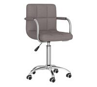 Vidaxl silla de comedor giratoria tela gris topo