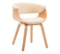 Vidaxl silla de comedor madera curvada y cuero sintético crema