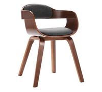 Vidaxl silla de comedor madera curvada y tela gris oscuro