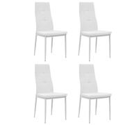 vidaXL 4X Sillas Comedor Cuero Artificial 43x43.5x96cm Blanco Mobiliario Casa