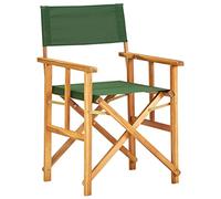 vidaXL Silla de Director Verde Mobiliario y Decoración Cómoda Robusta Resistente Funcional Práctica Moderna Elegante Útil Madera Maciza de Acacia