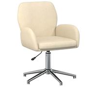 vidaXL Silla de Escritorio giratoria 54 x 58 x 90 cm Crema Tela