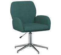 vidaXL Silla de Escritorio giratoria 54 x 58 x 90 cm Verde Oscuro Tela