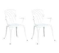 vidaXL Silla de Jardín 2 pcs 53 x 51 x 88,5cm Aluminio, Jardín y Terraza, Estilo Vintage, Asiento de Aluminio Rectangular, Asientos Exteriores Resistentes, Muebles de Patio, Relajación al Aire Libre