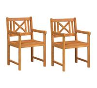 vidaXL Juego de sillas de jardín de 2 de Madera de Acacia con un Acabado aceitado. Son cómodas para el Patio, el balcón, Muebles de Lounge, terraza, relajarte en el jardín o para tu Deck.