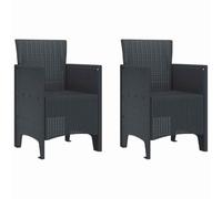 vidaXL Silla de Jardín 2 pcs Antracita 53 x 49 x 85 cm Polipropileno, Silla Moderna para jardín y terraza, Asientos rectangulares, cómoda, Duradera Relajarse