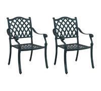 vidaXL Silla de Jardín 2 pcs Verde 56 x 55 x 92.5cm Aluminio